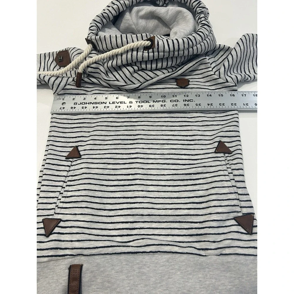 NAKETANO Darth X Striped Funnel Neck Pullover Hoodie Sweatshirt Size Small - Picture 6 of 7